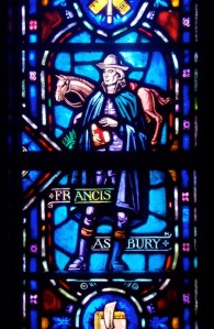 Stained glass window of Francis Asbury installed at The Upper Room, Nashville, Tennessee.
